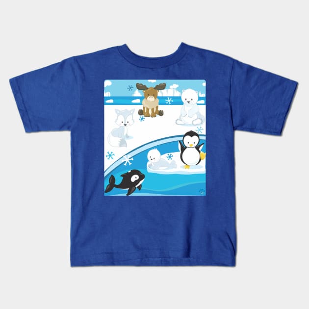 Arctic Friends Kids T-Shirt by Mama_Baloos_Place